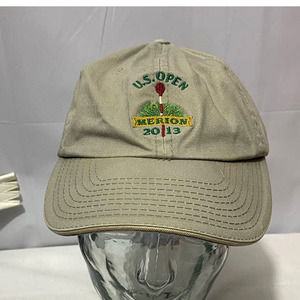 US Open Merion Golf Hat Beige Embroidered USGA Strapback Low Profile 2013